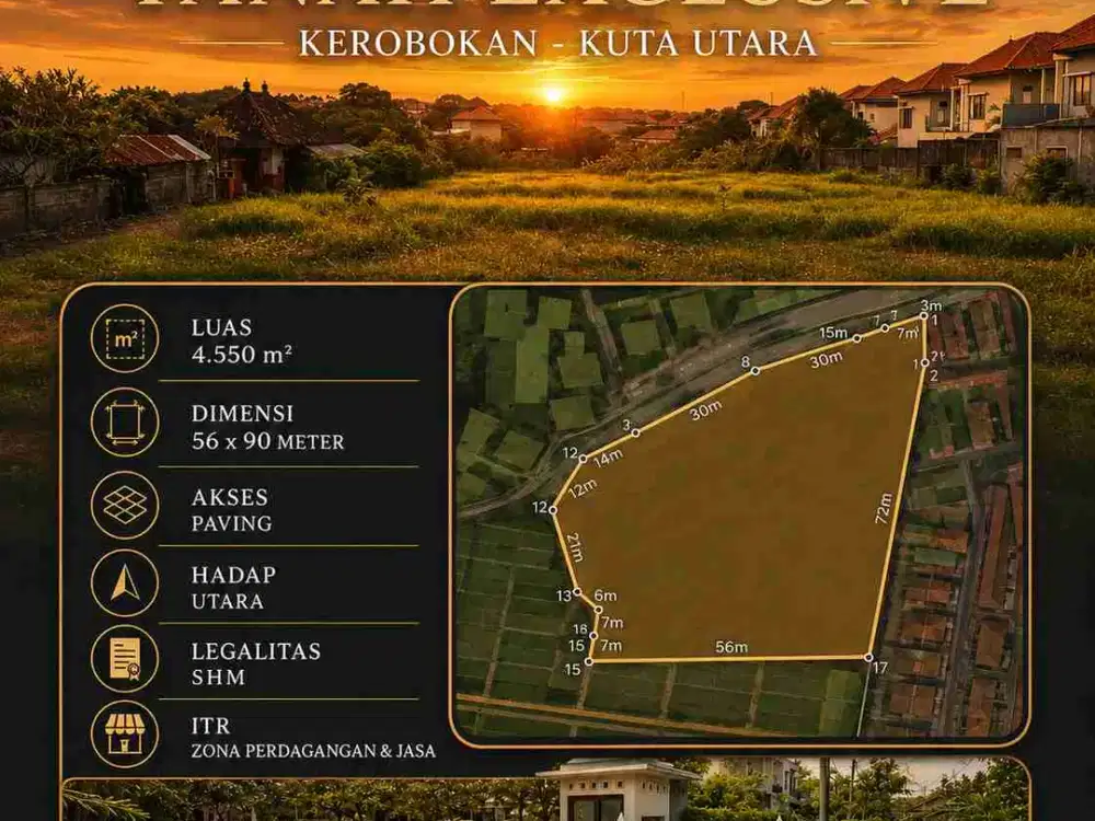 Tanah PREMIUM Kerobokan Kuta Utara