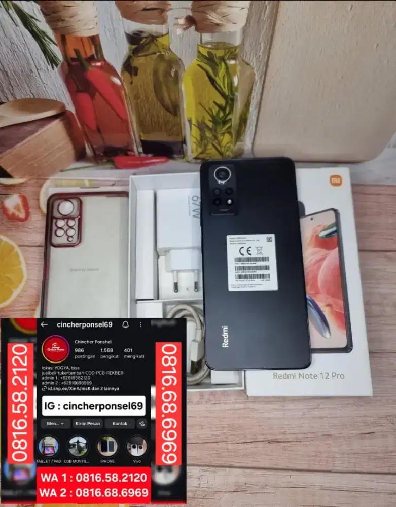 Jual hp istimewa REDMI NOTE 12 PRO 8/256 likenew tinggal pakai