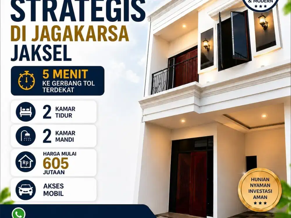 Rumah 2 Lantai Ciganjur Kahfi 1 Jagakarsa 605 Juta – 2KT 2KM Carport