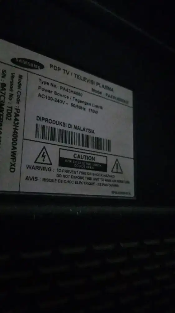 Tv samsung plasma rusak