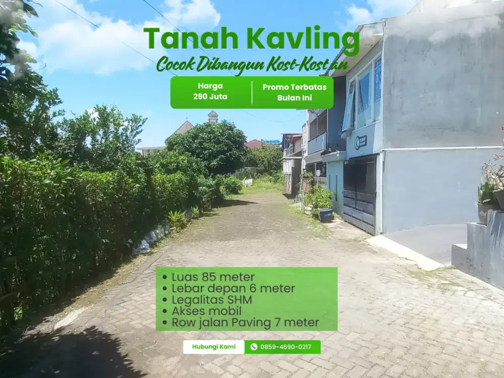 Tanah Malang 5 Menit Kampus Muhammadiyah Malang Cocok Dibangun Rumah Row Jalan 6 Meter