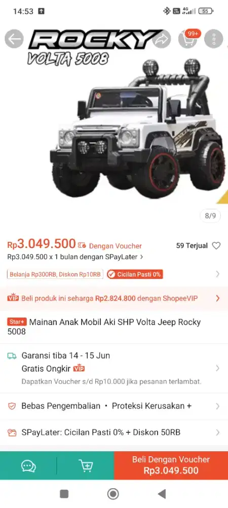 Mobilan Aki Rocky Jeep Original
