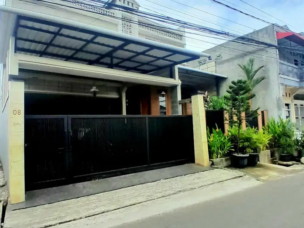 rumah dinding full bata merah bonus furnish jati lokasi di lubang buaya