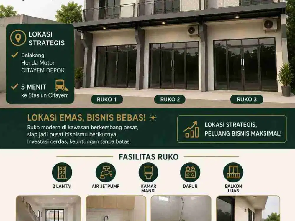 Ruko dijual di Citayam Bogor strategis nego