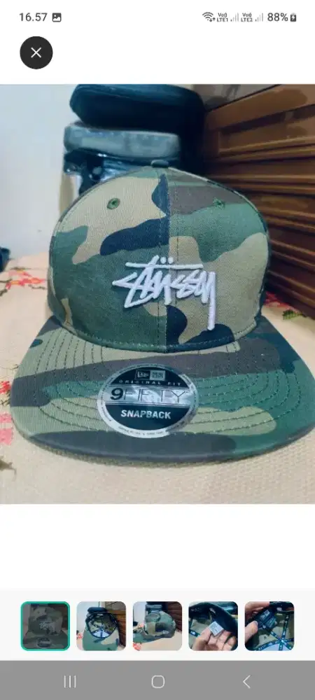 Topi New Era x Stussy camo army