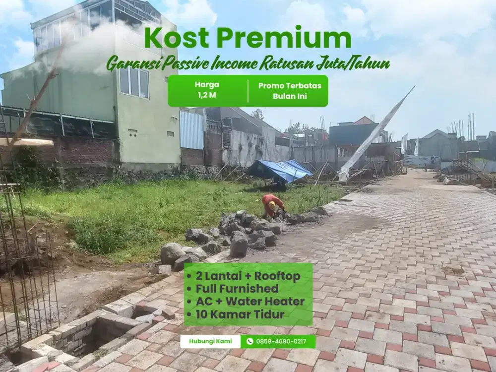 Full Furnished 3 Menit Kampus UMM Jual kost Malang Akses Dua Mobil