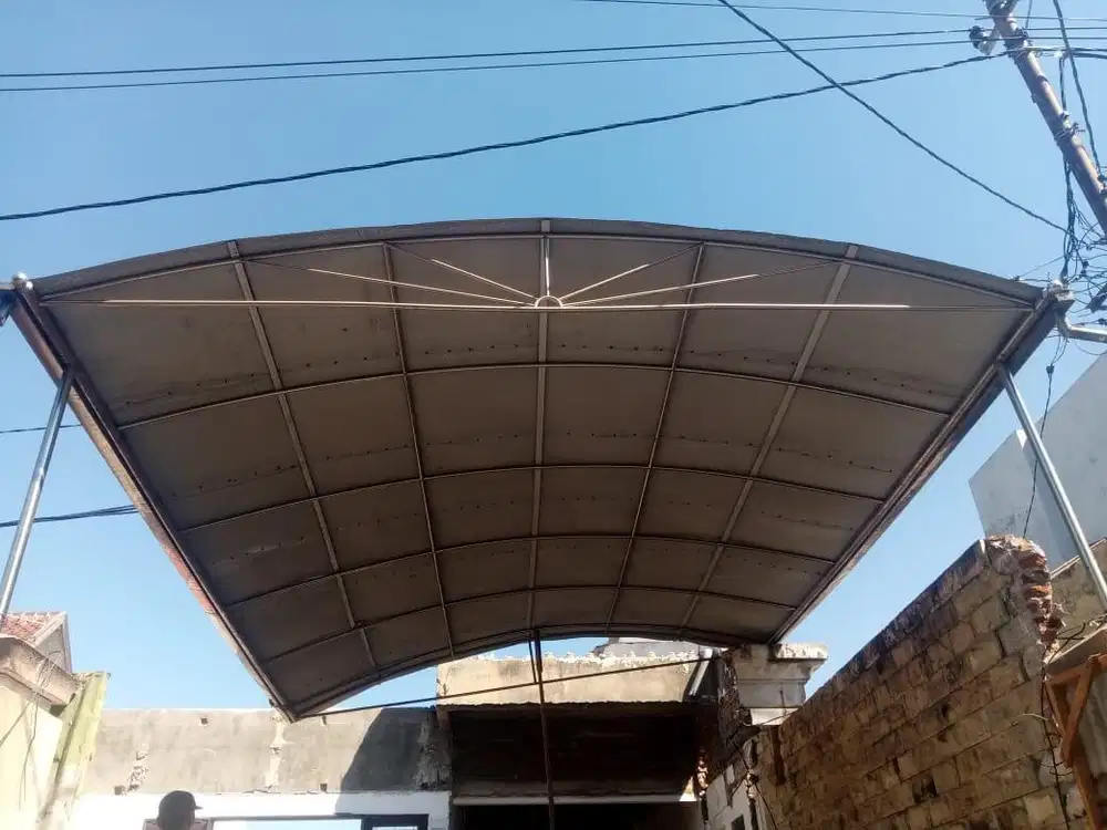 Jual kanopi parkir polycarbonate rangka steinless steel