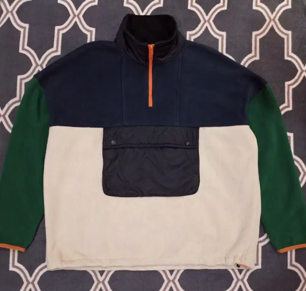 Jaket Zara Man Half Zipper Fleece Oversize