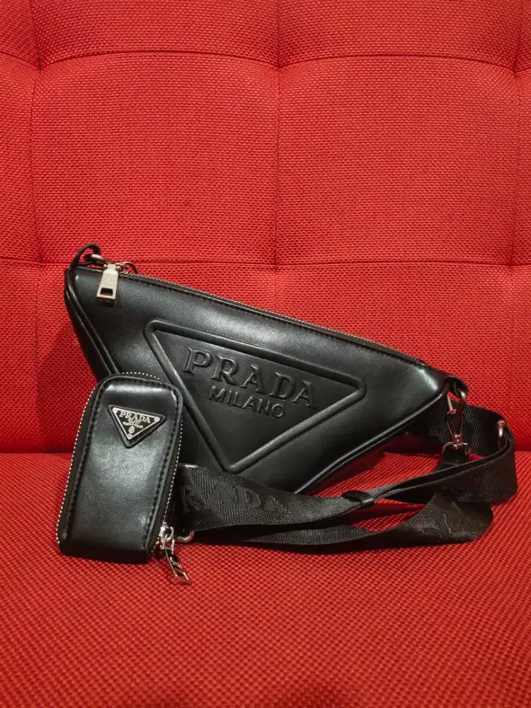 Tas sling brand leather/kulit asli