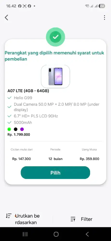 Cicilan Samsung asal siap dpnya bi checking jelek banyak yang lolos!!