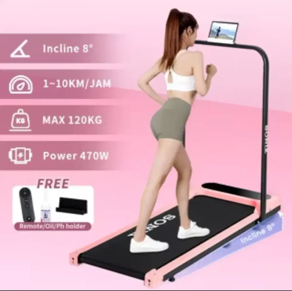 Sonix incline treadmill STR01 Pink Running mat listrik gym fitness