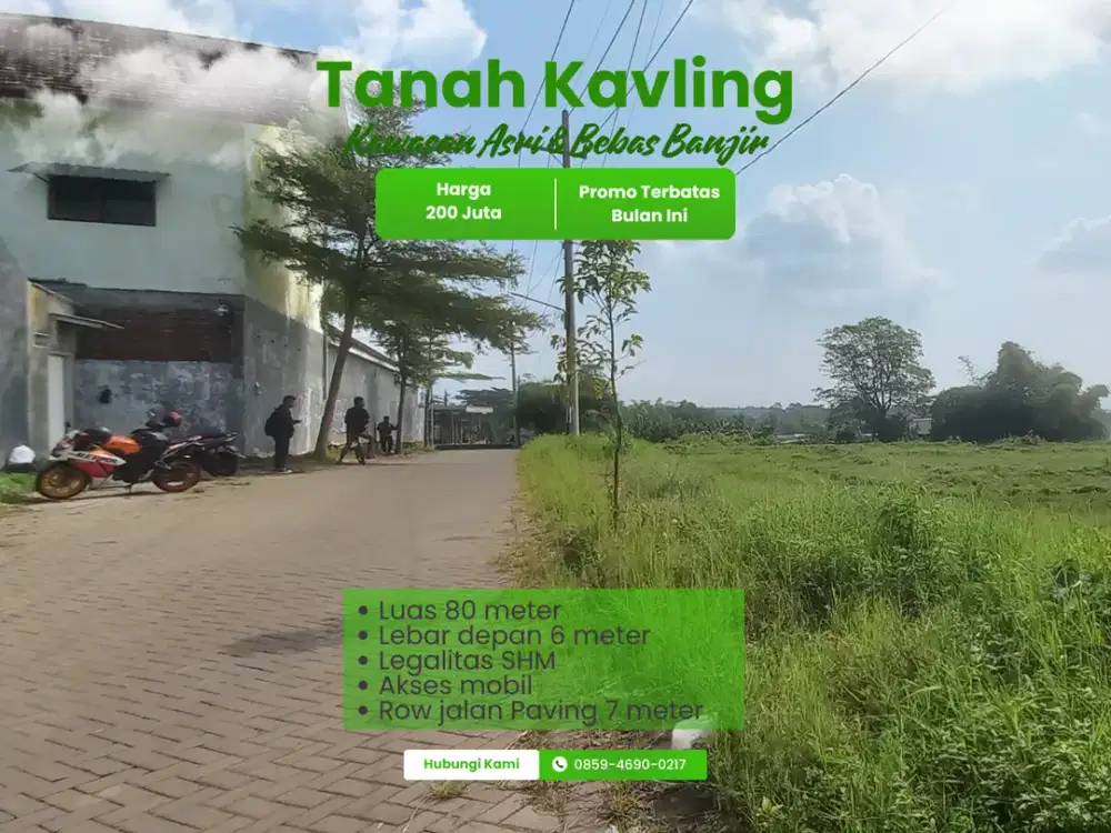 Tanah Malang 5 Menit Kampus UNMER Malang Row Jalan 6 Meter Cocok Bangun Rumah
