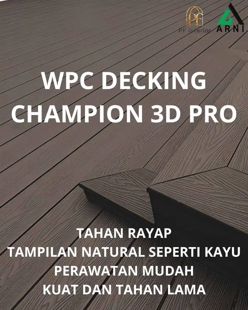WPC DECKING OUTDOOR - Lantai Gazebo & Taman - Motif Kayu & Garis