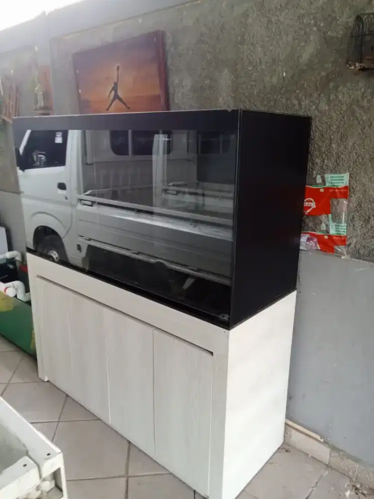 aquarium kabinet sump filter uk besar 150×55×80 cm bagus