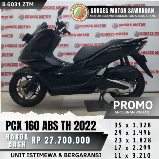 ISTIMEWA HONDA PCX 160 ABS TH 2022 HITAM MULUS BISA KREDIT BERGARANSI