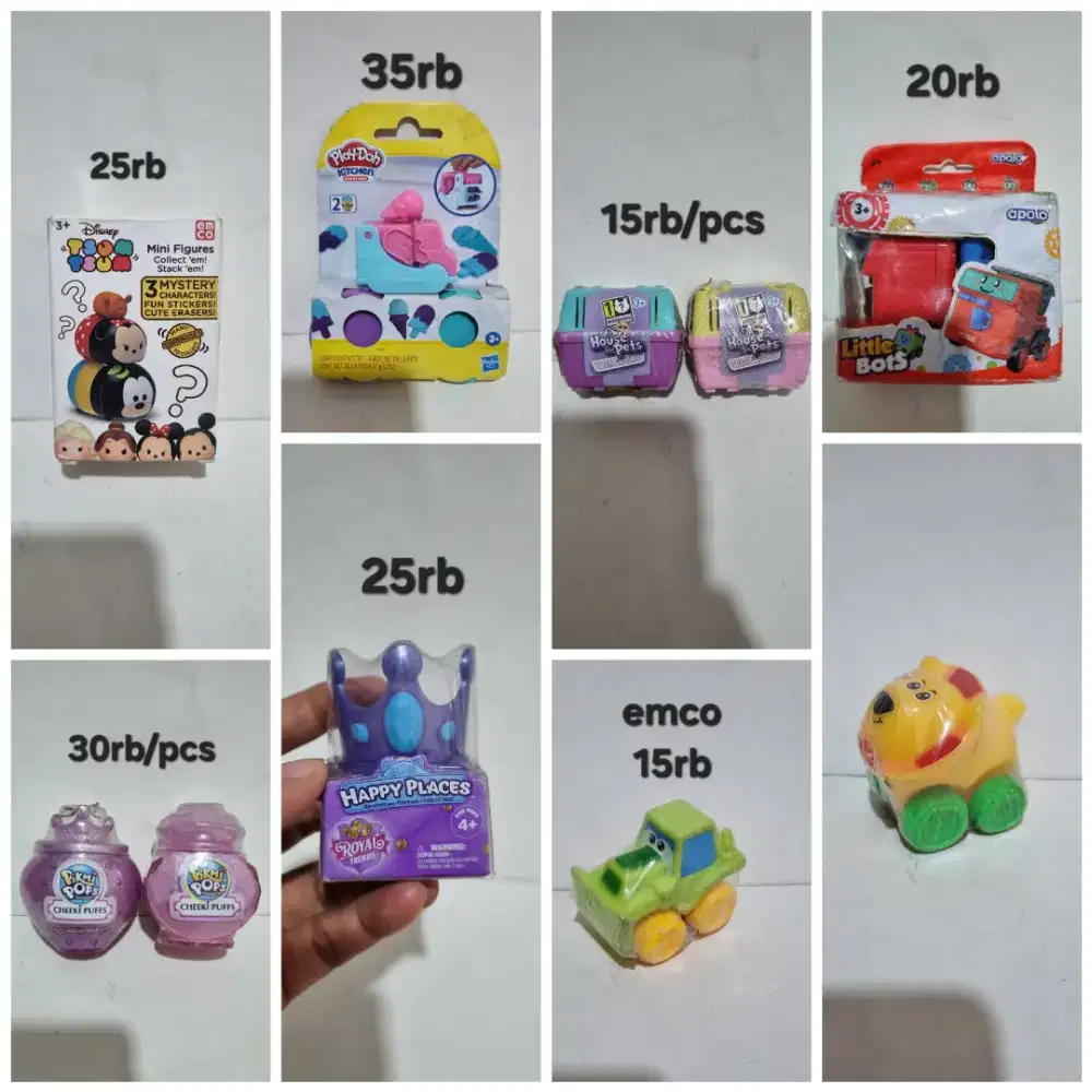 Mainan emco play-doh playdoh pikmi pops shopkins apolo little bots