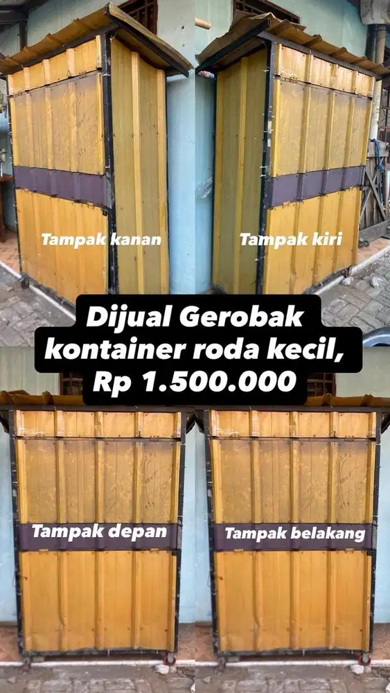 DIJUAL GEROBAK KONTAINER RODA KECIL
