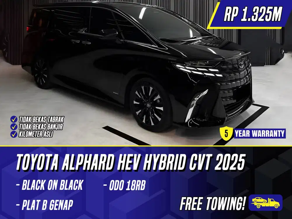 Toyota Alphard HEV Hybrid CVT 2025 NIK 2024 Black Hitam