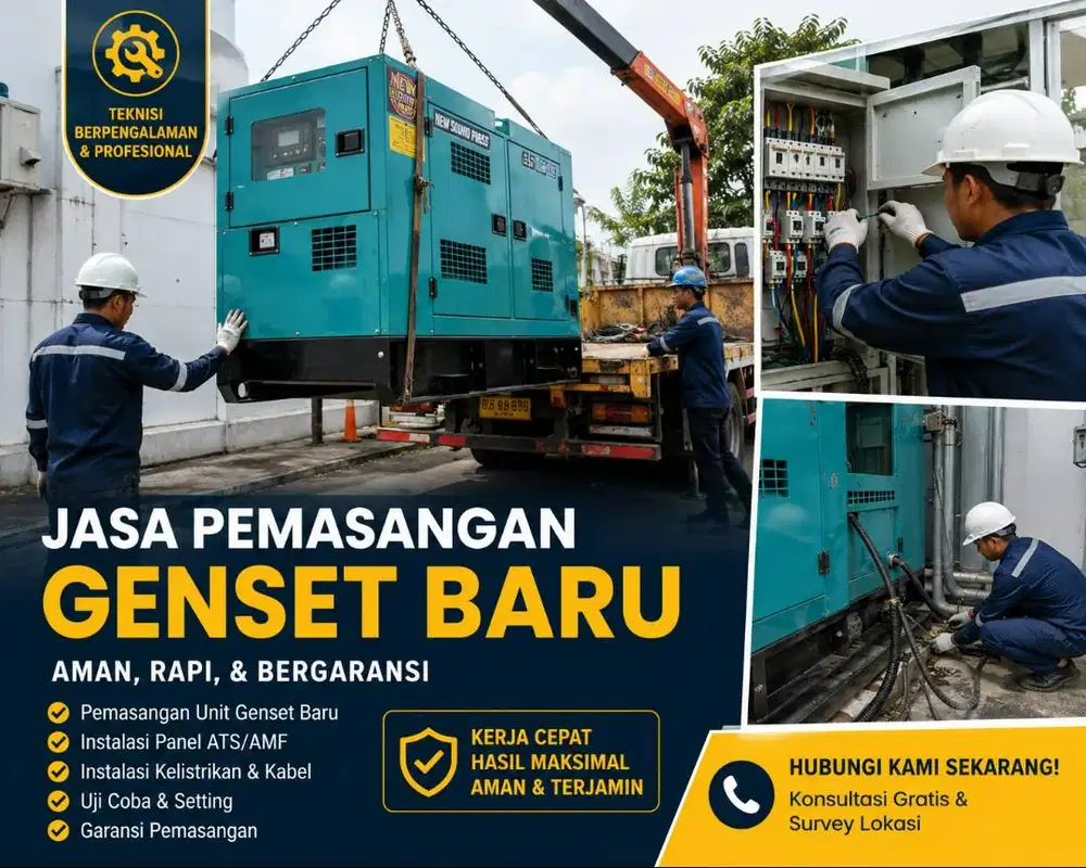 Jasa pemasangan genset baru /Panel ATA AMF Custom / Bergaransi