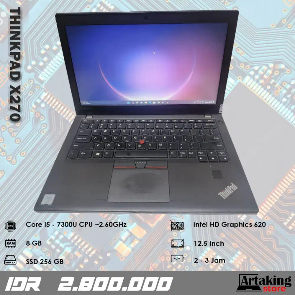 Lenovo Thinkpad X270 - Core i5 - Gen 7 th - Ram 8 GB - SSD 256 GB