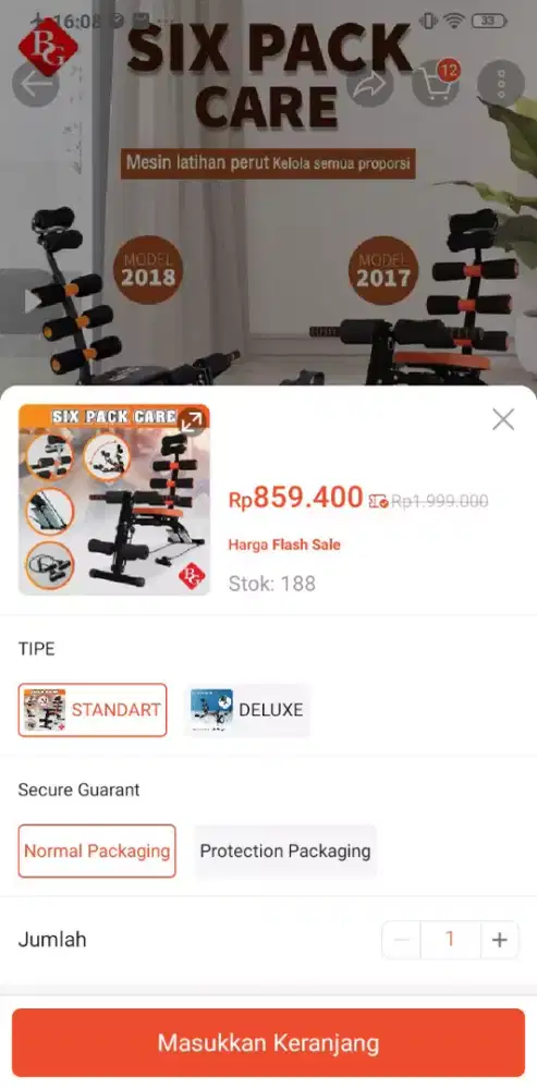 HTD Sport Six Pack Care Kursi Sit Up Bench Multifungsi Alat Olahraga