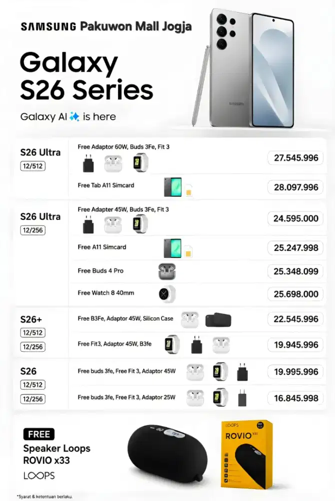 PROMO menarik Samsung Galaxy S26 Seriess