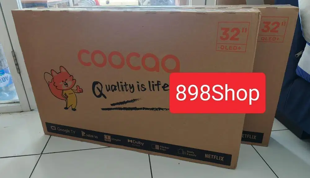 Coocaa TV 32 QLED Google TV Android Frameles Dolby Digital TV Resm