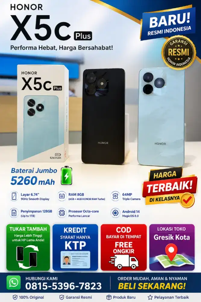 HONOR X5c Plus Resmi Indonesia Kredit All Leasing