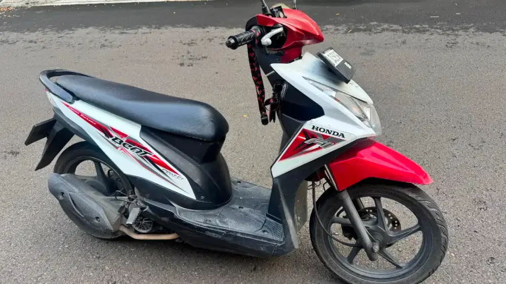 Honda BeAT Merah Hitam Siap Pakai, Odo 66 Ribu KM, Mesin Normal