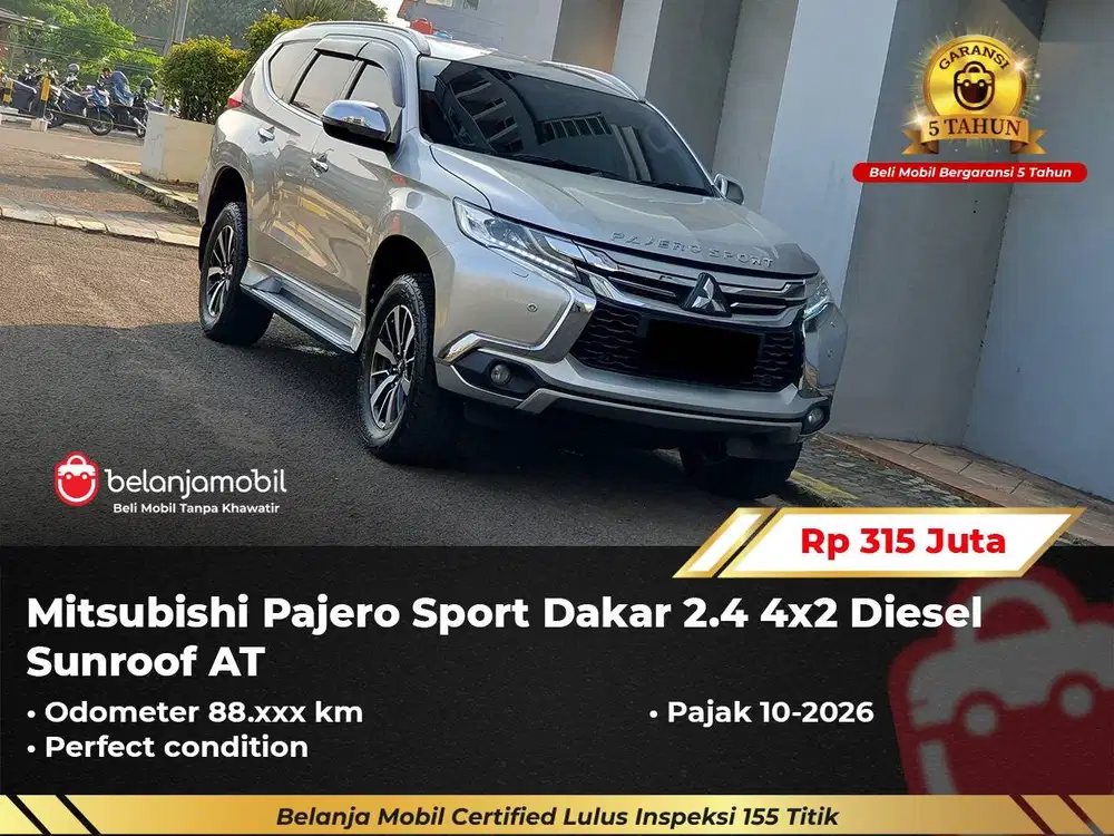 [ GARANSI 5TH ] Mitsubishi Pajero Sport Dakar 2.4 Sunroof 2017/2018