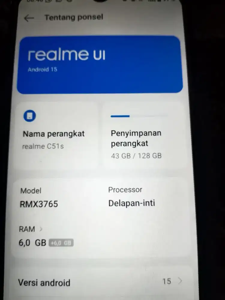 Realme c51s ram6+6/128