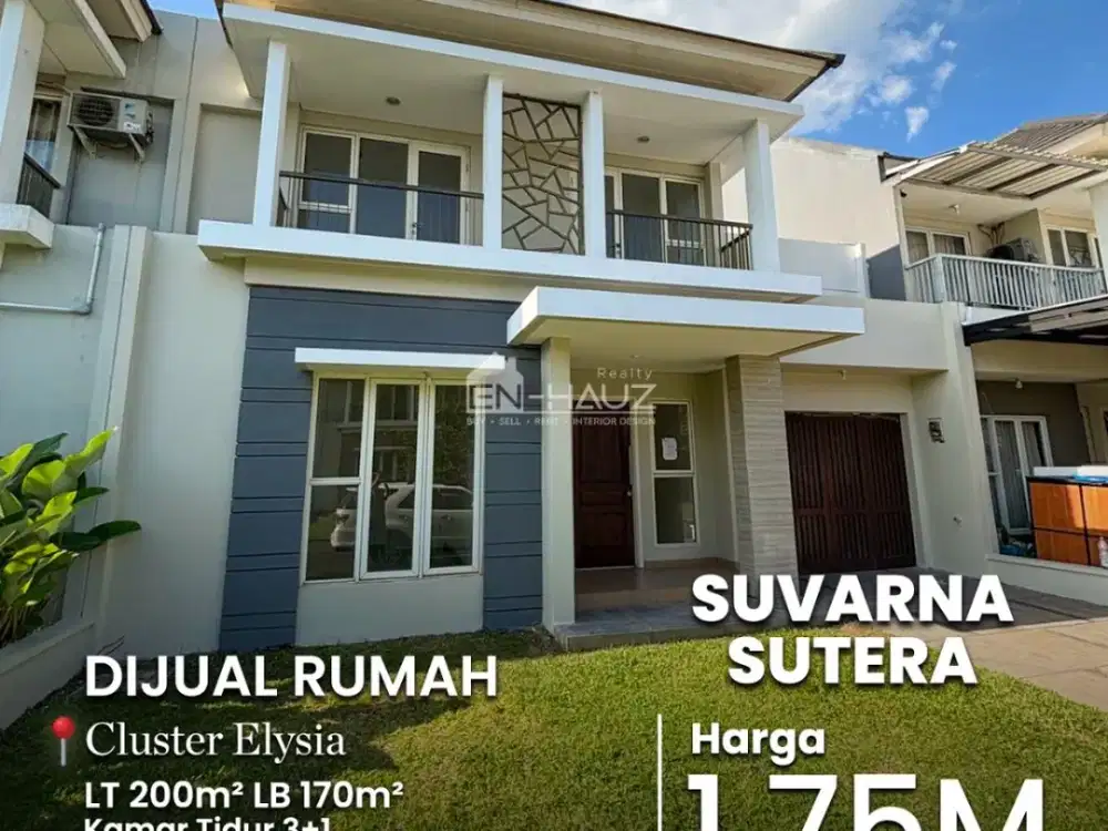 (TR) DIJUAL RUMAH CLUSTER ELYSIA, SUVARNA SUTERA