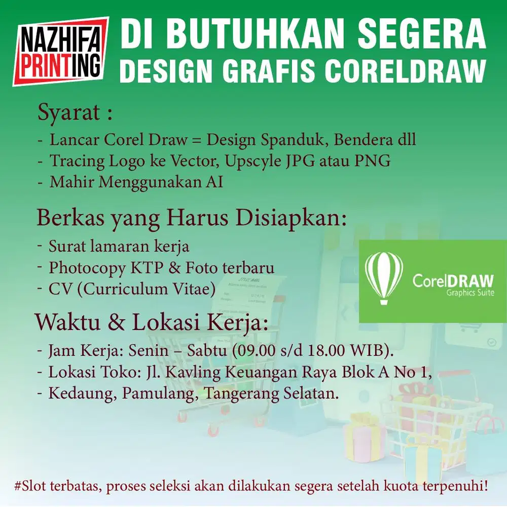Dibutuhkan Segera Design Grafis CorelDraw