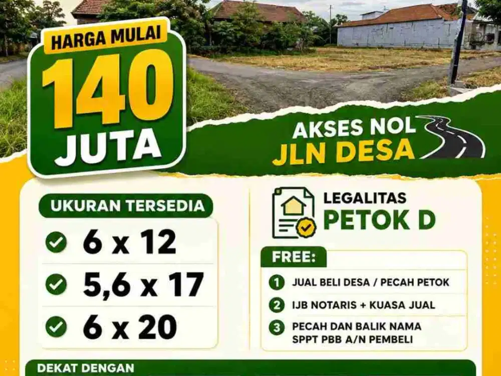 Sisa 10 Unit Tanah Kavling Pekarangan Murah siap Bangun di Candi, Sda
