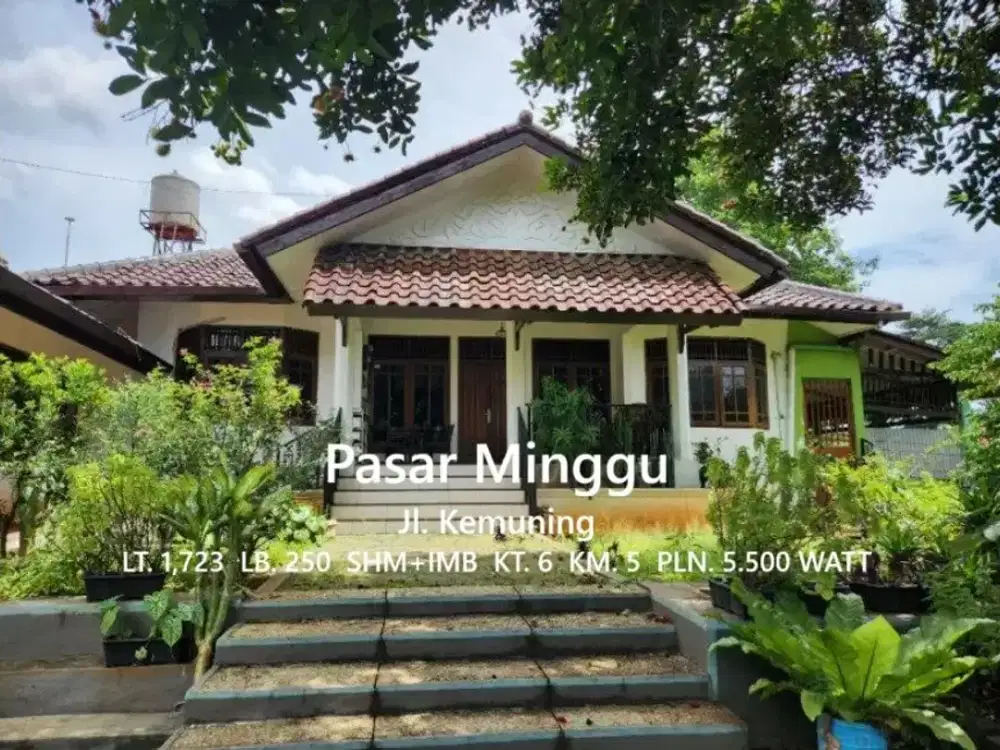 Rumah Kebun Halaman Luas LT 1.723 sqm Jl. Kemuning, Pasar MInggu
