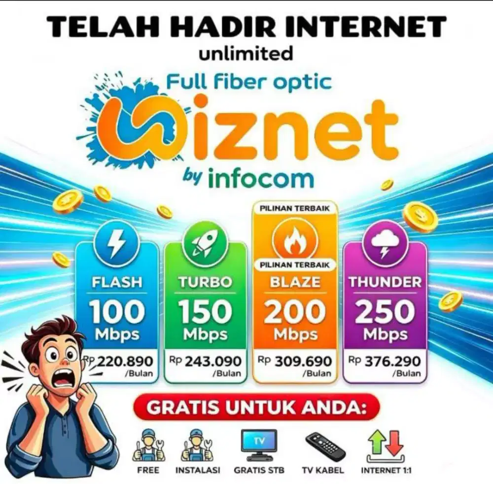 JASA PEMASANGAN INTERNET UNLIMITED WIZNET ( FIRSTMEDIA )