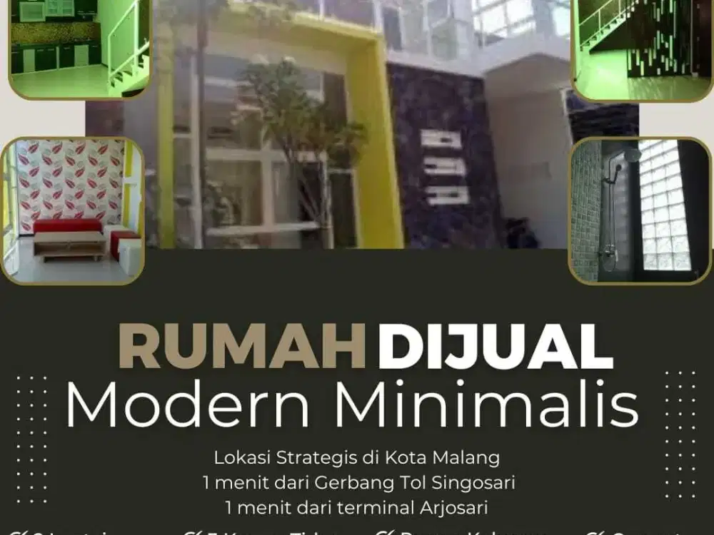 Dijual Cepat Rumah Modern Lokasi Strategis Dekat Pintu Tol Di Malang