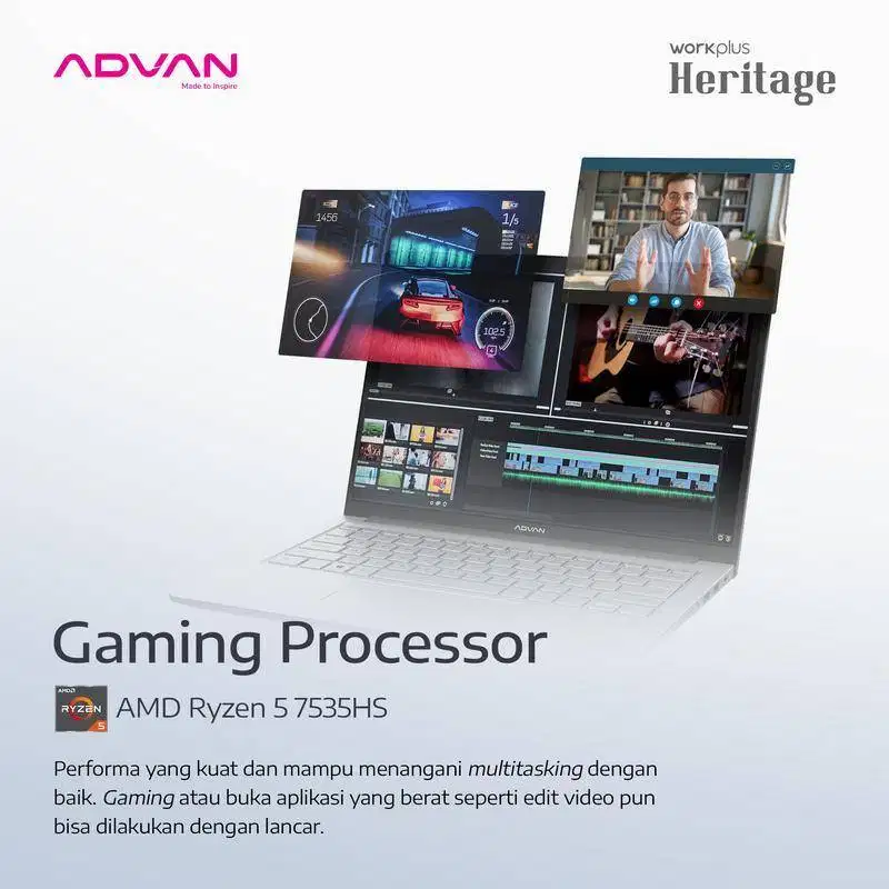 Advan Workplus Batik AMD Ryzen 5 7535HS 8GB 512GB Windows 11 14.0