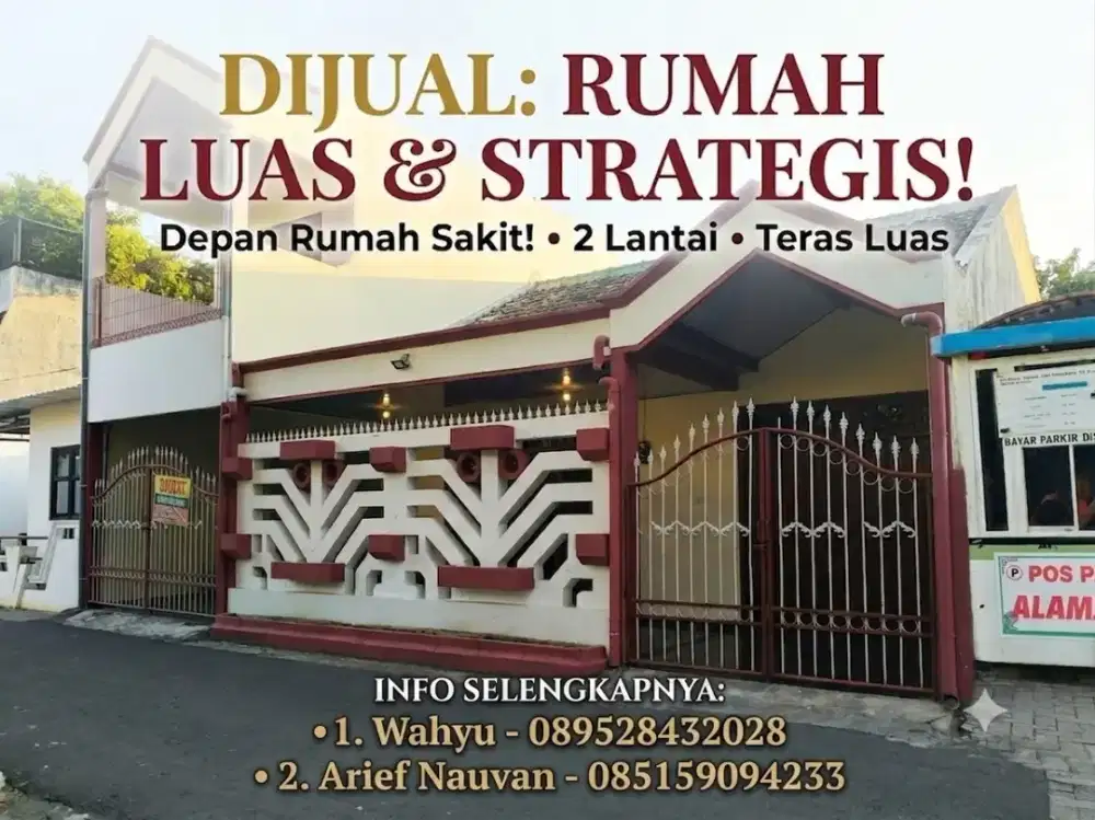 RUMAH 2 LANTAI DEPAN RSUD NGANJUK (COCOK HUNIAN/PRAKTEK DOKTER/KOSAN)