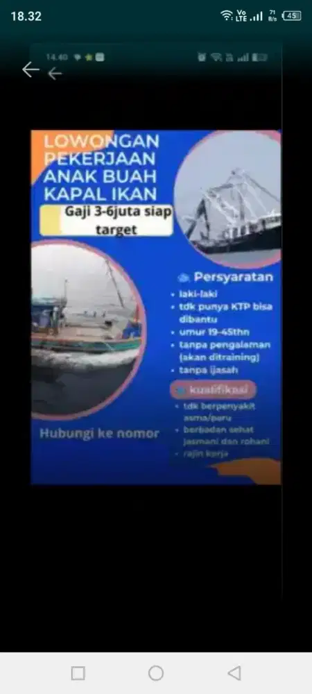 Lowongan ABK kontrak 4 bulan