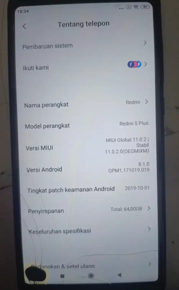 Xiaomi Redmi 5 Plus Ram 4gb