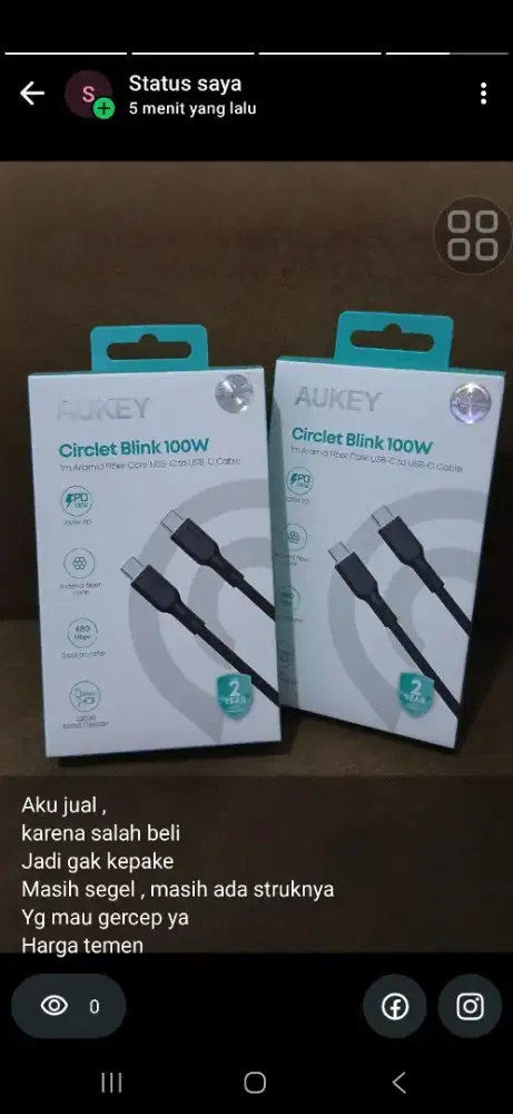 AUKEY usb type C to type C cable