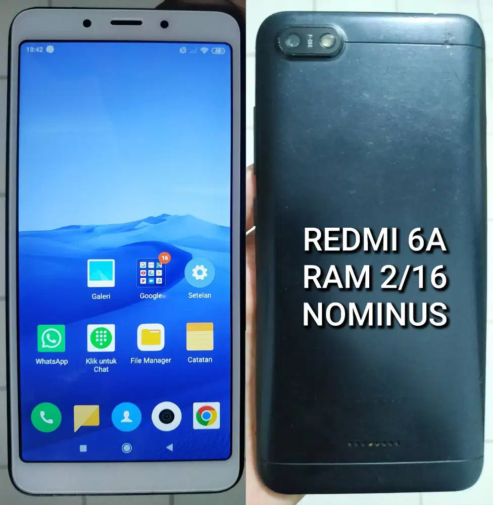 Wea: O8I2I2-885-OO7 Redmi 6A RAM 2/16 nominus batangan cod kranji