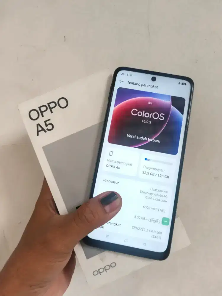 Jual cepat OPPO A5 RAM 8+8/128 NFC GARANSI ON