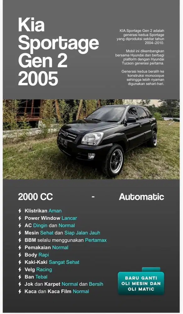 Kia sportage 2005 hitam milik sendiri