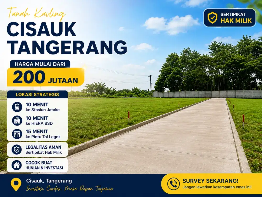 Tanah Kavling Murah Dekat ke HIERA BSD, Legalitas SHM