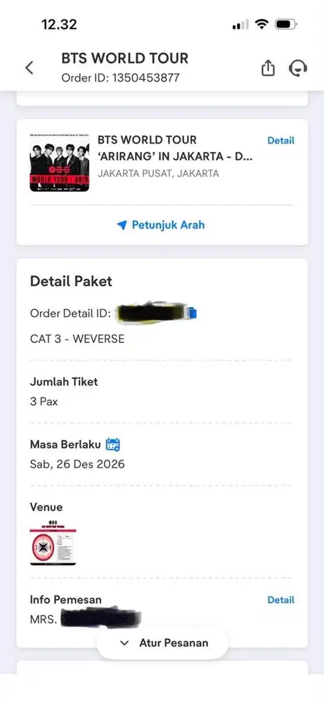 Tiket BTS desember