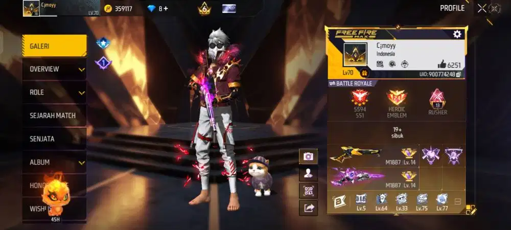 Akun free fire lumayan old