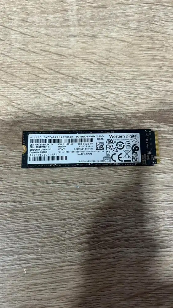 SSD NVME PCLE 256 GB WD