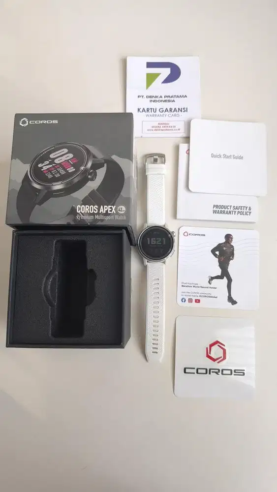COROS APEX 42mm White Fullset - HR Normal, GPS Bermasalah